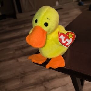 Ty Beanie Baby Yellow Duck - Quckers